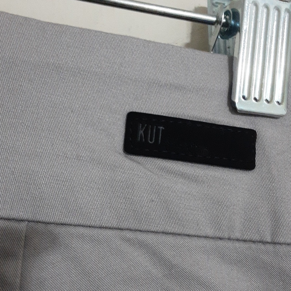Kut Gray Cropped Pants Trouser 12 Casual Vacation Resort Stretch Beach Retro Y2k - Picture 7 of 13